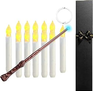 Leejec 20pcs led taper candles with magic wand remote